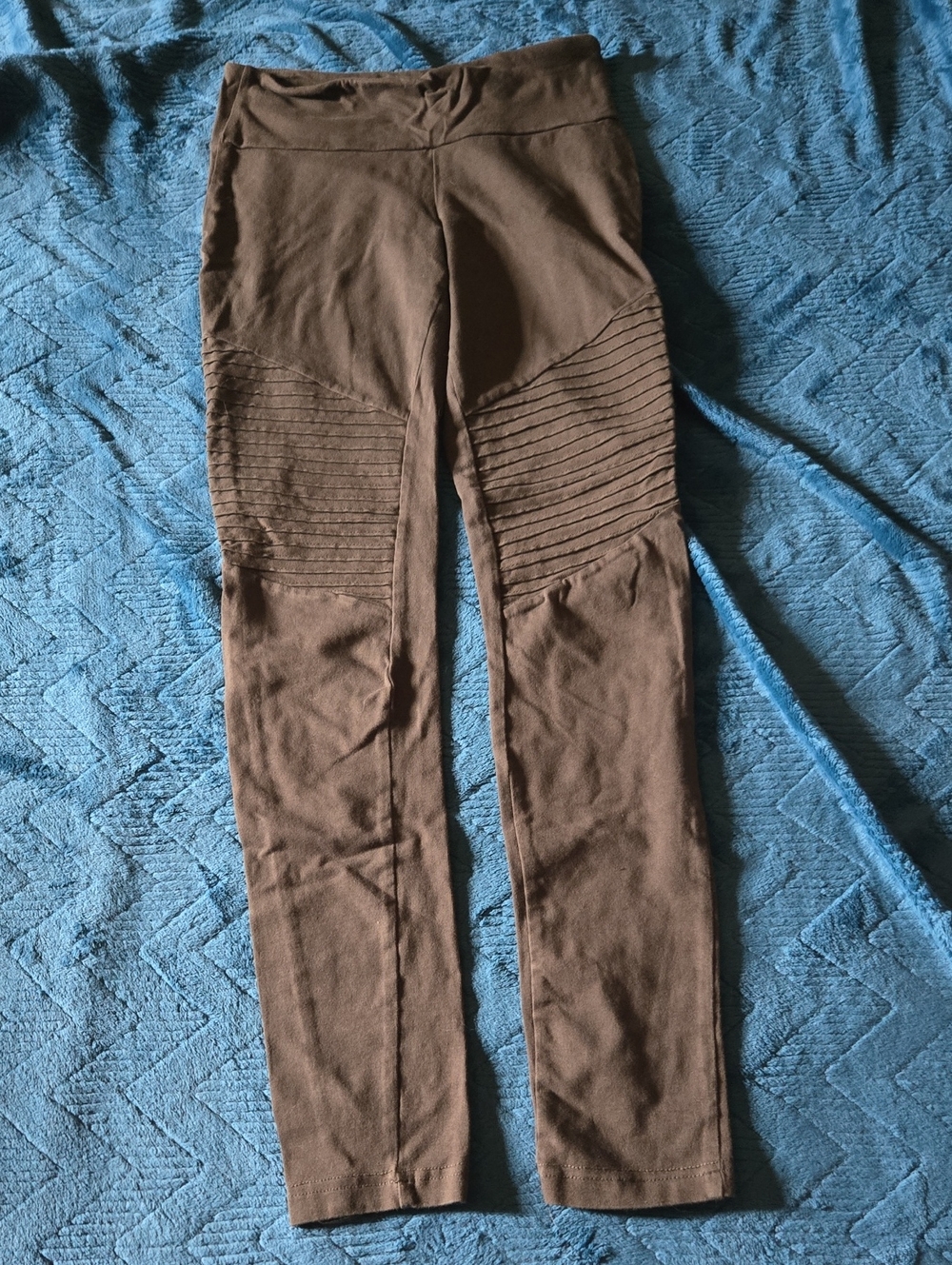 3/$20 High-Rise Ribbed Detail Leggings - Green